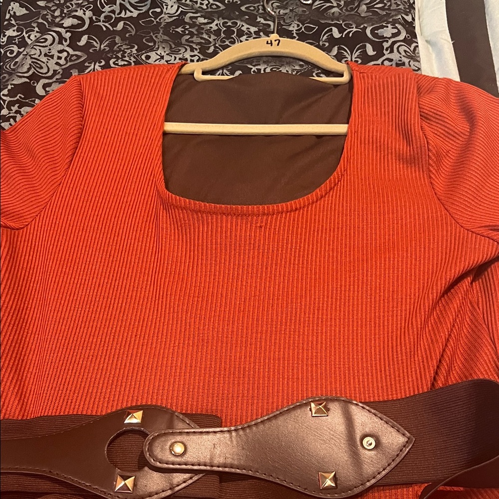 Signature by Robbie Bee Red Asymmetrical Dress - Picture 6 of 14